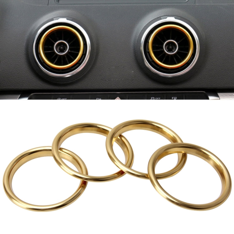 4 PCS Car Outlet Decorative Rings Aluminum Alloy Air Outlet Chrome Trim Ring Car Dashboard  Air Vents Cover Sticker Decoration for Audi A3