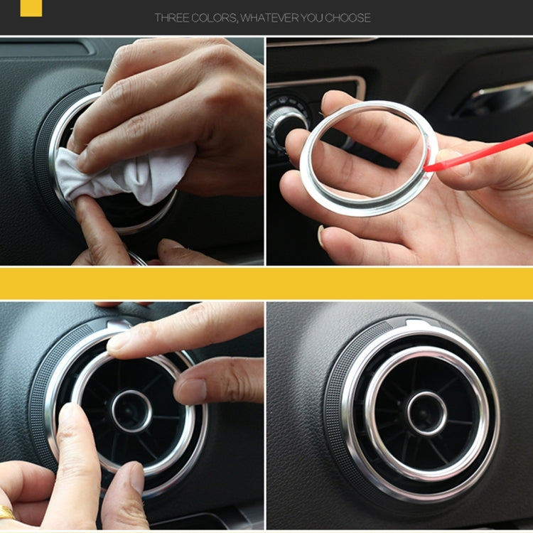 4 PCS Car Outlet Decorative Rings Aluminum Alloy Air Outlet Chrome Trim Ring Car Dashboard  Air Vents Cover Sticker Decoration for Audi A3