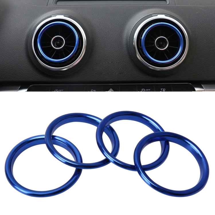 4 PCS Car Outlet Decorative Rings Aluminum Alloy Air Outlet Chrome Trim Ring Car Dashboard  Air Vents Cover Sticker Decoration for Audi A3