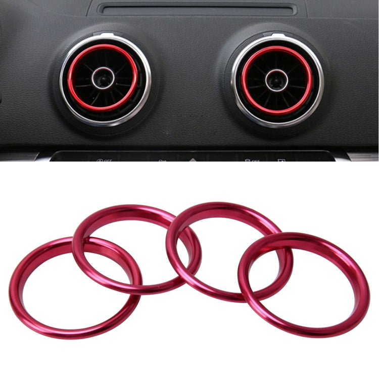 4 PCS Car Outlet Decorative Rings Aluminum Alloy Air Outlet Chrome Trim Ring Car Dashboard  Air Vents Cover Sticker Decoration for Audi A3 ÎҵÄÉ̵ê