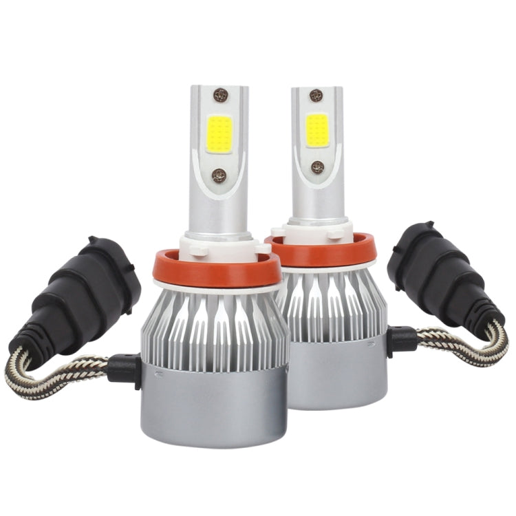 2 PCS H8/H9/H11 18W 1800 LM 8000K IP68 Casnbus Constant Current Car LED Headlight with 2 COB Lamps, DC 9-36V-Reluova