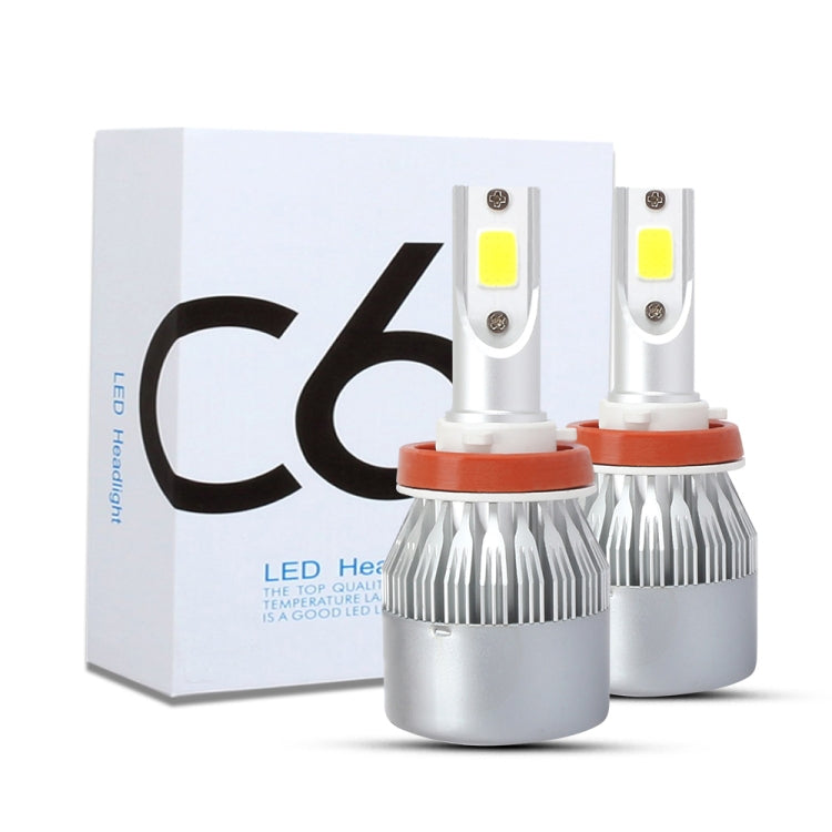 2 PCS H8/H9/H11 18W 1800 LM 8000K IP68 Casnbus Constant Current Car LED Headlight with 2 COB Lamps, DC 9-36V-Reluova