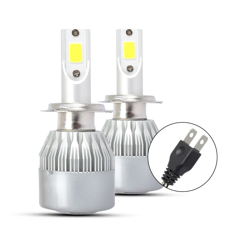 2 PCS H7 18W 1800 LM 8000K IP68 Casnbus Constant Current Car LED Headlight with 2 COB Lamps, DC 9-36V-Reluova