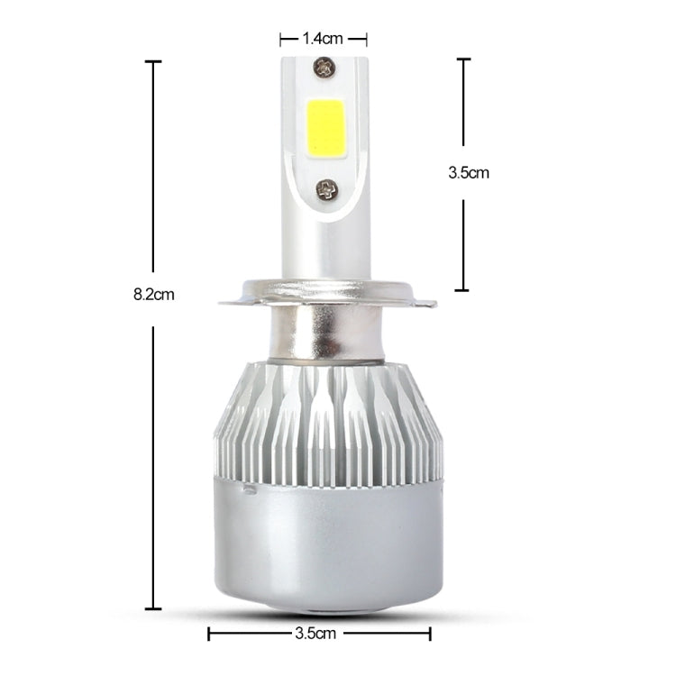 2 PCS H7 18W 1800 LM 8000K IP68 Casnbus Constant Current Car LED Headlight with 2 COB Lamps, DC 9-36V-Reluova