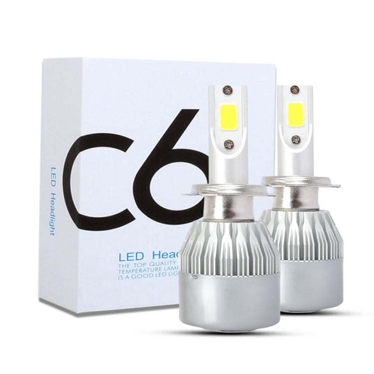 2 PCS H7 18W 1800 LM 8000K IP68 Casnbus Constant Current Car LED Headlight with 2 COB Lamps, DC 9-36V-Reluova