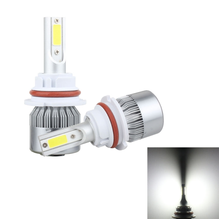 2 PCS 9007 18W 1800 LM 6000K IP68 Casnbus Constant Current Car LED Headlight with 2 COB Lamps, DC 9-36V