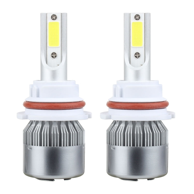 2 PCS 9007 18W 1800 LM 6000K IP68 Casnbus Constant Current Car LED Headlight with 2 COB Lamps, DC 9-36V-Reluova