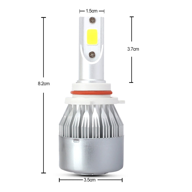 2 PCS 9005 18W 1800 LM 6000K IP68 Casnbus Constant Current Car LED Headlight with 2 COB Lamps, DC 9-36V-Reluova