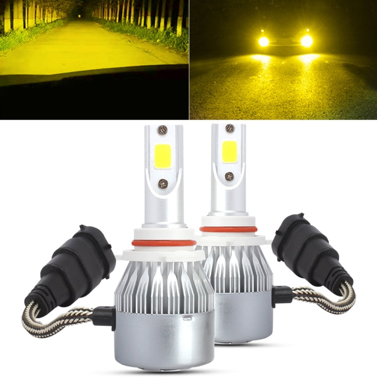 2 PCS 9006 18W 1800 LM 6000K IP68 Casnbus Constant Current Car LED Headlight with 2 COB Lamps, DC 9-36V