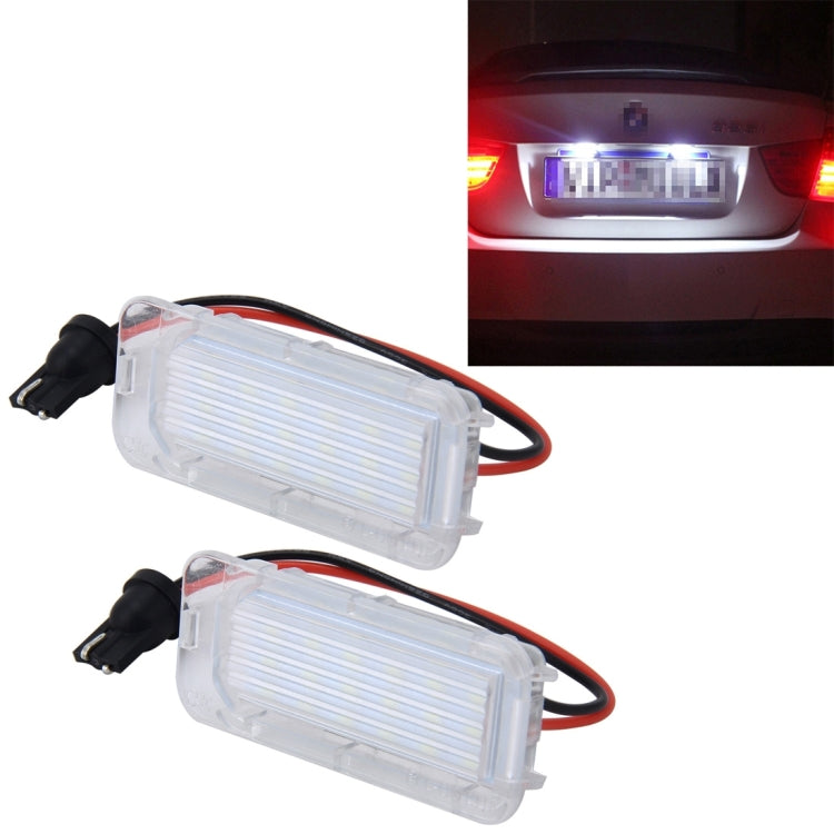 2 PCS License Plate Light with 18  SMD-3528 Lamps for Ford,2W 120LM,6000K, DC12V(White Light)-Reluova