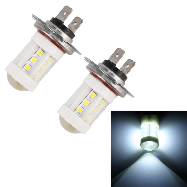 2 PCS H7 4.5W DC 12V 6000K 360LM Car Auto Ceramics Fog Light 18LEDs SMD-3030 Lamps, with Projector Lens-Reluova