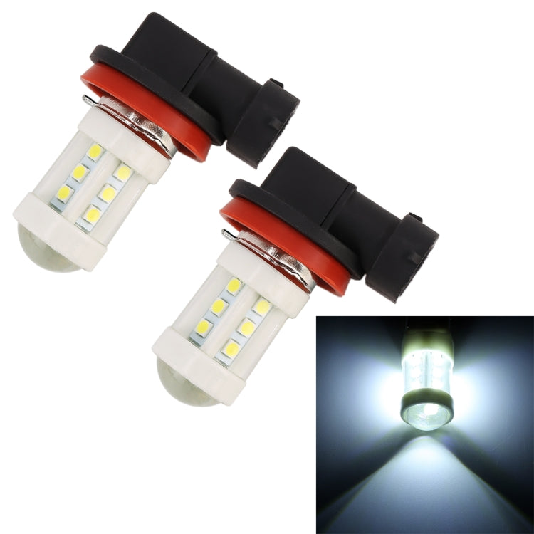 2 PCS H11 4.5W DC 12V 6000K 360LM Car Auto Ceramics Fog Light 18LEDs SMD-3030 Lamps, with Projector Lens