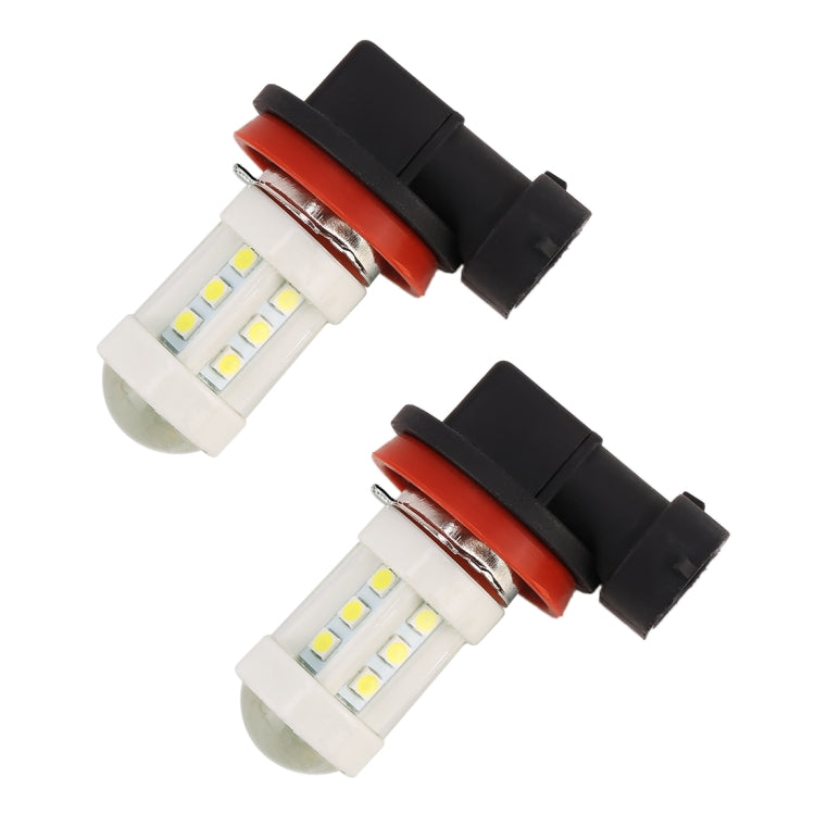 2 PCS H11 4.5W DC 12V 6000K 360LM Car Auto Ceramics Fog Light 18LEDs SMD-3030 Lamps, with Projector Lens