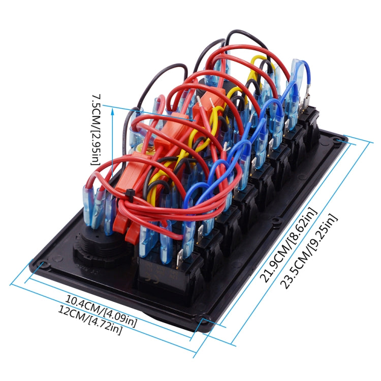 5Pin Multi-function Combination Switch Panel Voltmeter + Cigarette Lighter + Double Lights 8 Way Switches + Dual USB Charger + Cigarette Lighter Socketfor Car RV Marine Boat