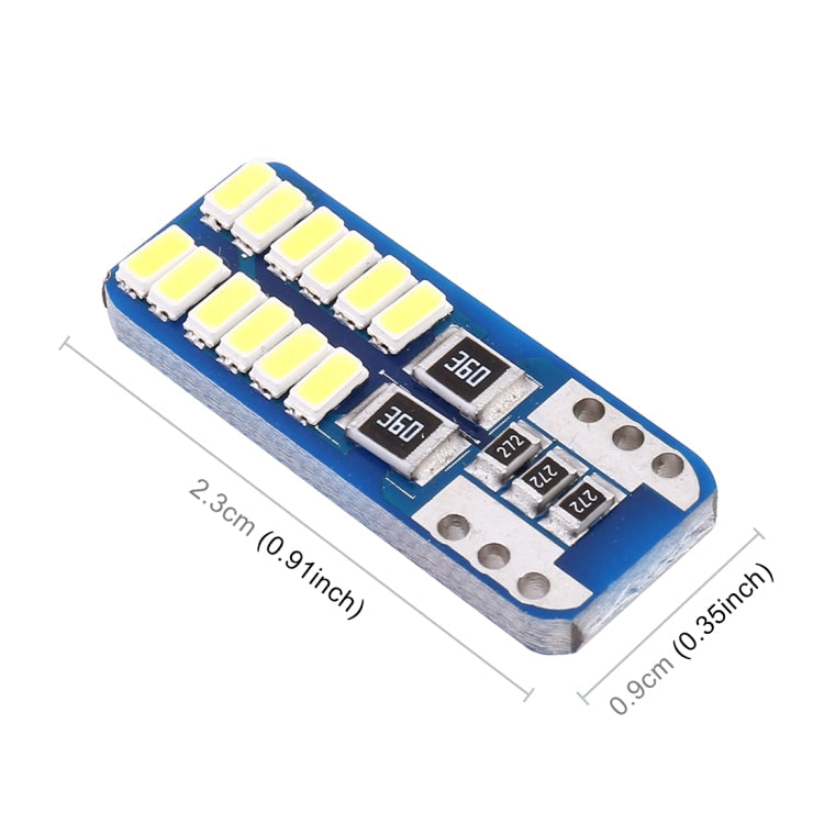 2 PCS T10 / W5W / 168 / 194 DC12V 1.4W 6000K 90LM 12LEDs SMD-3014 Car Reading Lamp Clearance Light, with Decoder-Reluova