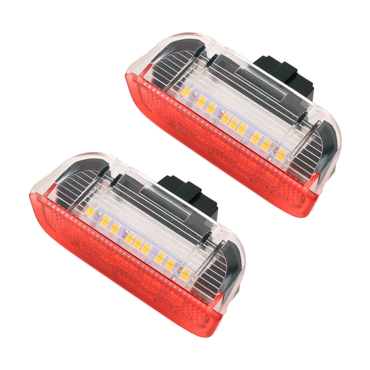 2 PCS LED Car DC 12V 1.6W Door Lights Lamps 18LEDs SMD-3528 Lamps for Volkswagen Golf 5 / 6, White Light + Red Light-Reluova