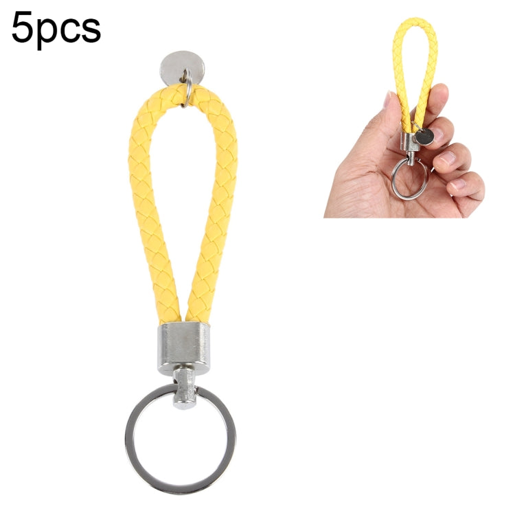 5pcs Car Key Ring Holder With Leather Strip