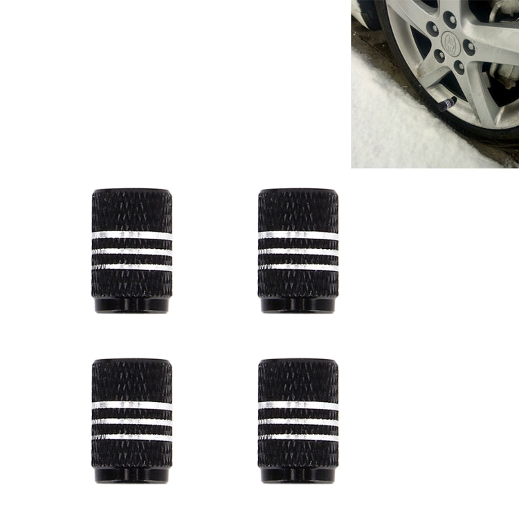 4PCS Metal Plated Circular Shape Universal Tire Valve Stem Cap With White Diamond