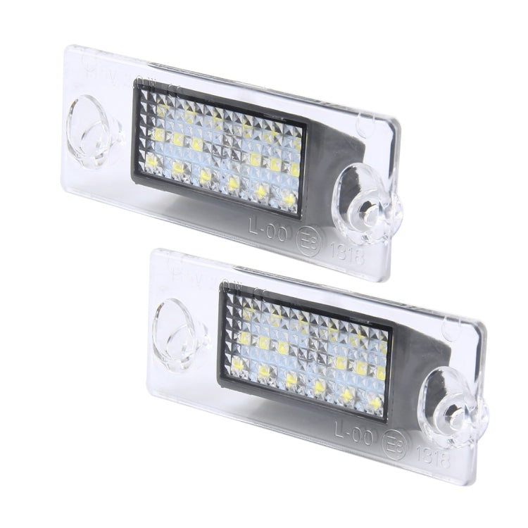 2 PCS License Plate Light with 18  SMD-3528 Lamps for Audi£¬2W 120LM, DC12V (White Light)-Reluova