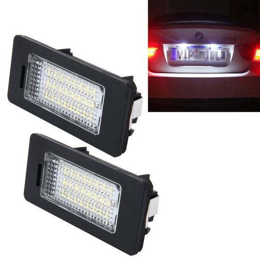 2 PCS 2W 120 LM Car License Plate Light with 24 SMD-3528 Lamps for Audi,Volkswagen, DC 12V-Reluova