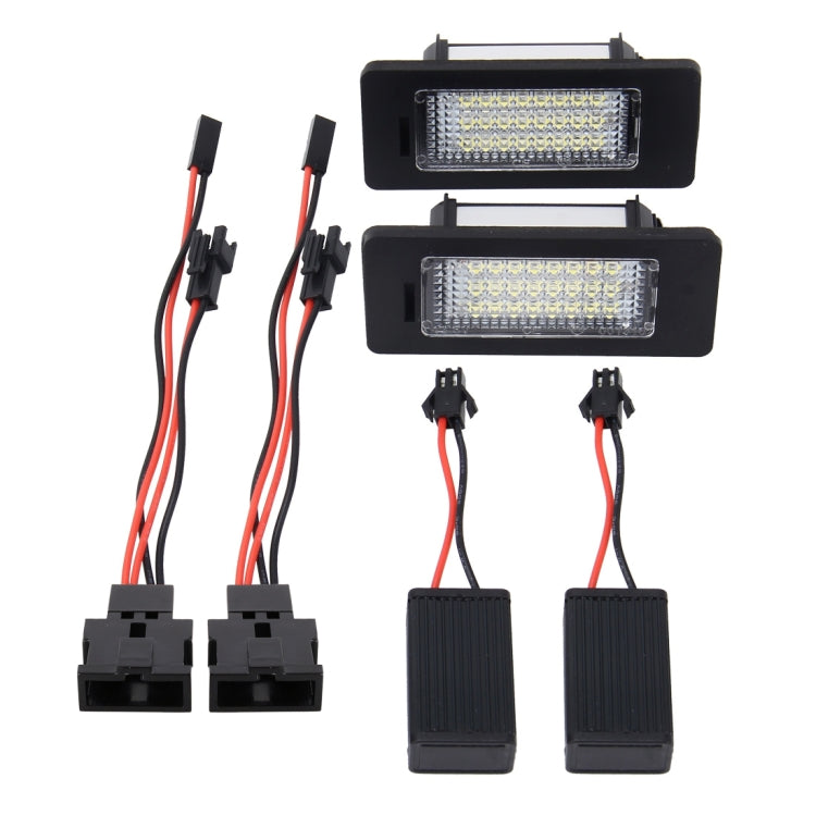 2 PCS 2W 120 LM Car License Plate Light with 24 SMD-3528 Lamps for Audi,Volkswagen, DC 12V