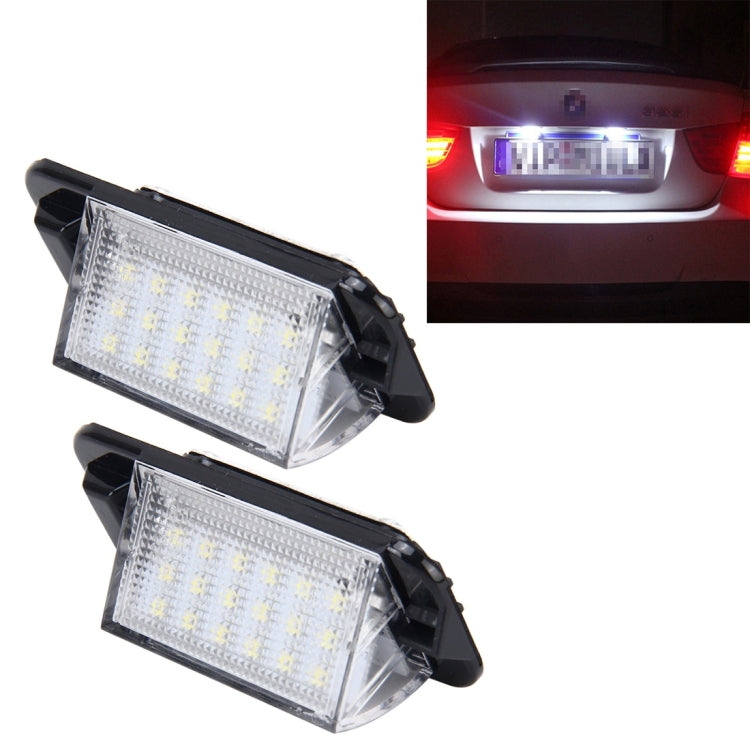 2 PCS License Plate Light with 18  SMD-3528 Lamps for BMW E36(1992-1998)£¬2W 120LM,6000K, DC12V (White Light)