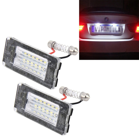 2 PCS License Plate Light with 18  SMD-3528 Lamps for BMW MINI R56,2W 120LM,6000K, DC12V (White Light)-Reluova