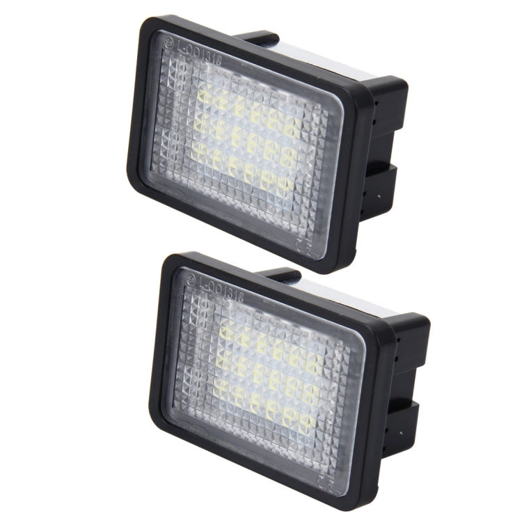 2 PCS License Plate Light with 18  SMD-3528 Lamps for Mercedes-Benz GLK X204 ,2W 120LM, DC12V (White Light)-Reluova