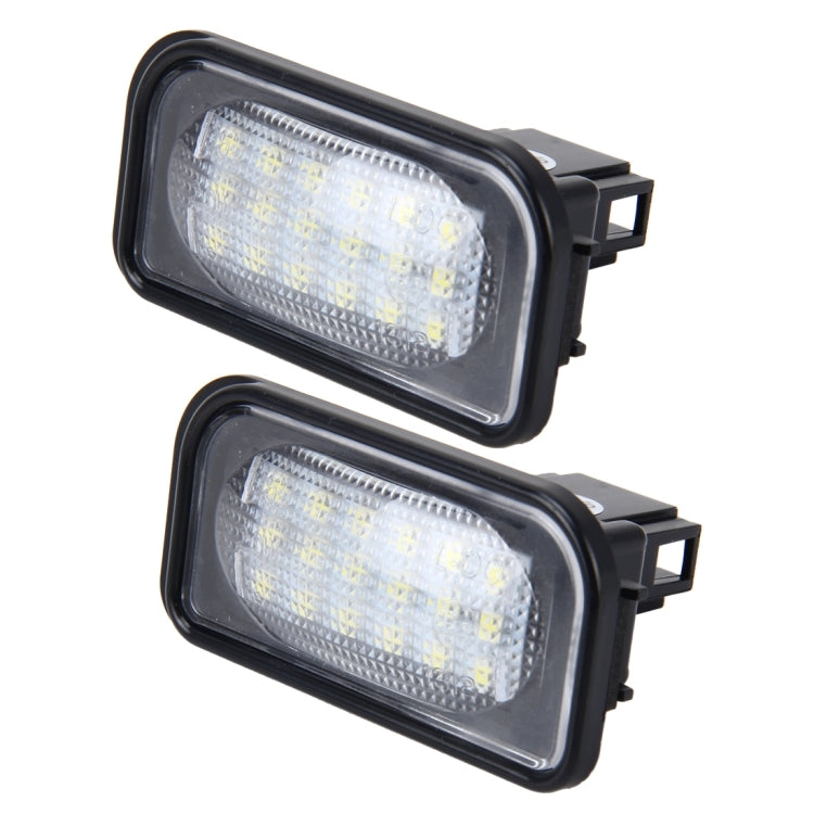 2 PCS License Plate Light with 18  SMD-3528 Lamps for Mercedes-Benz  W203 4D ,2W 120LM 6000K, DC12V,with Canbus (White Light)-Reluova