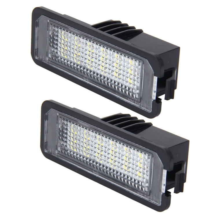 2 PCS License Plate Light with 18  SMD-3528 Lamps for Volkswagen,2W 120LM,6000K, DC12V(White Light)-Reluova