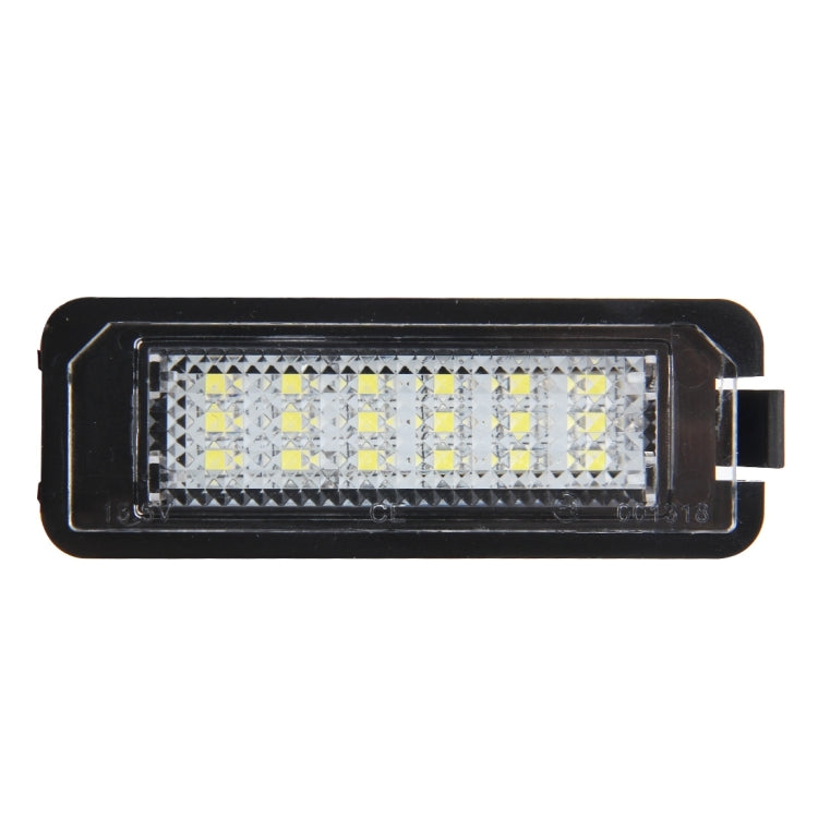 2 PCS License Plate Light with 18  SMD-3528 Lamps for Volkswagen,2W 120LM,6000K, DC12V(White Light)