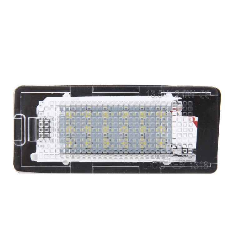 2 PCS License Plate Light with 18  SMD-3528 Lamps for Volkswagen,2W 120LM,6000K, DC12V(White Light)