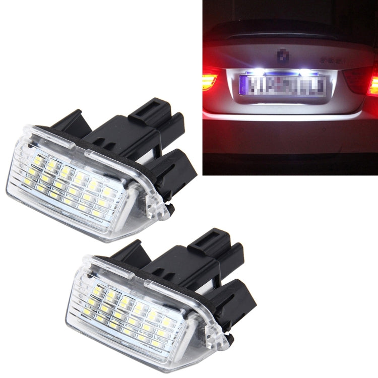 2 PCS License Plate Light with 18  SMD-3528 Lamps for Toyota,2W 120LM,6000K, DC12V(White Light)-Reluova