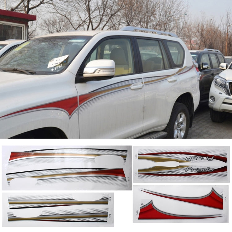 4 PCS SUV Body Decorative Strip Brand Car Streamline Shining Sticker for Toyota Prado 2015 Version ÎҵÄÉ̵ê