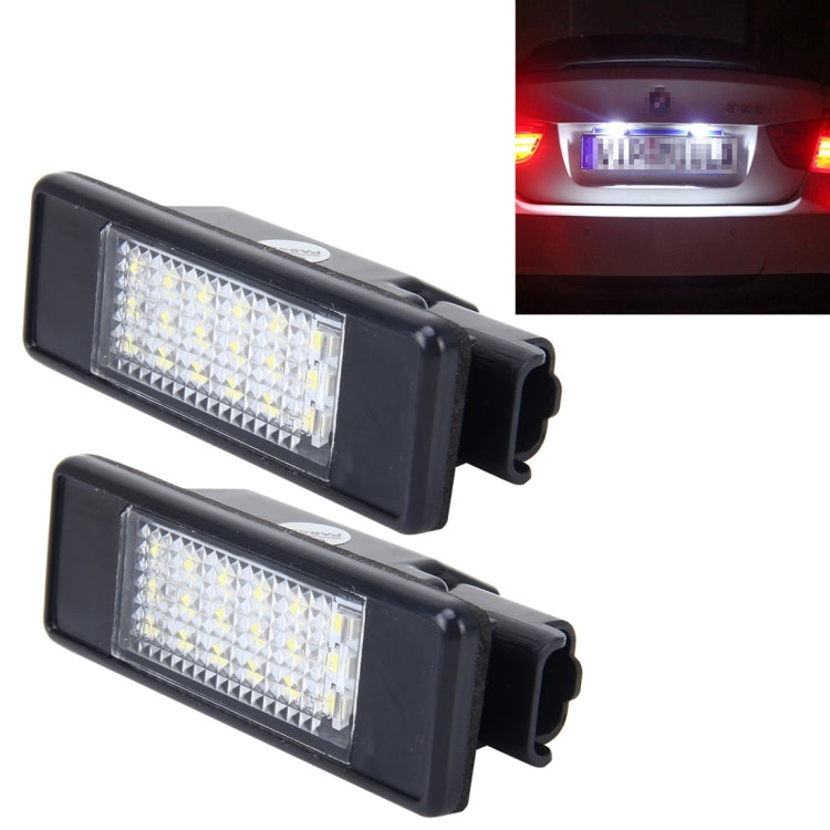 2 PCS License Plate Light with 24 SMD-3528 Lamps for Peugeot Citroen (White Light)-Reluova