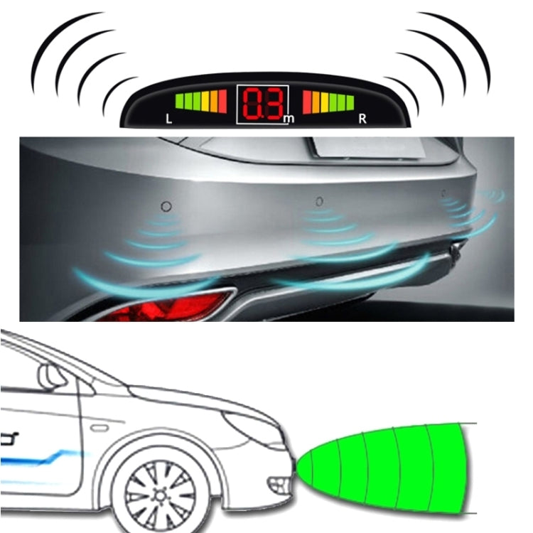 Car Buzzer Reverse Backup Radar System - Premium Quality 2 Parking Sensors Car Reverse Backup Radar System with LCD Display(Black)