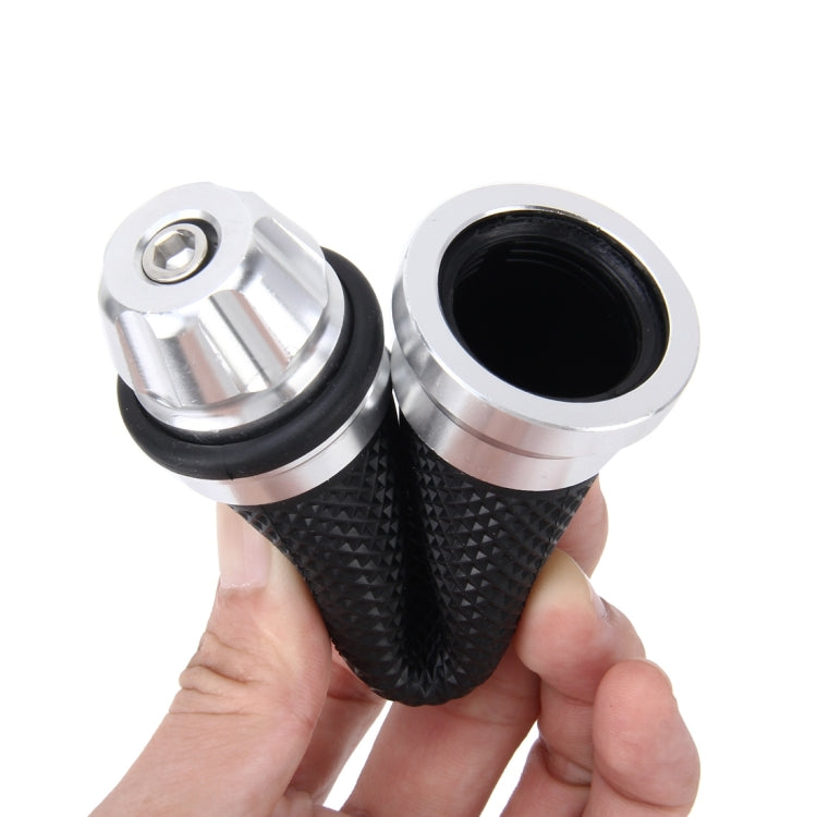 2 PCS Motorcycle Net Texture Metal Left Handle Bar Grips with Rubber Cover for Yamaha-Reluova