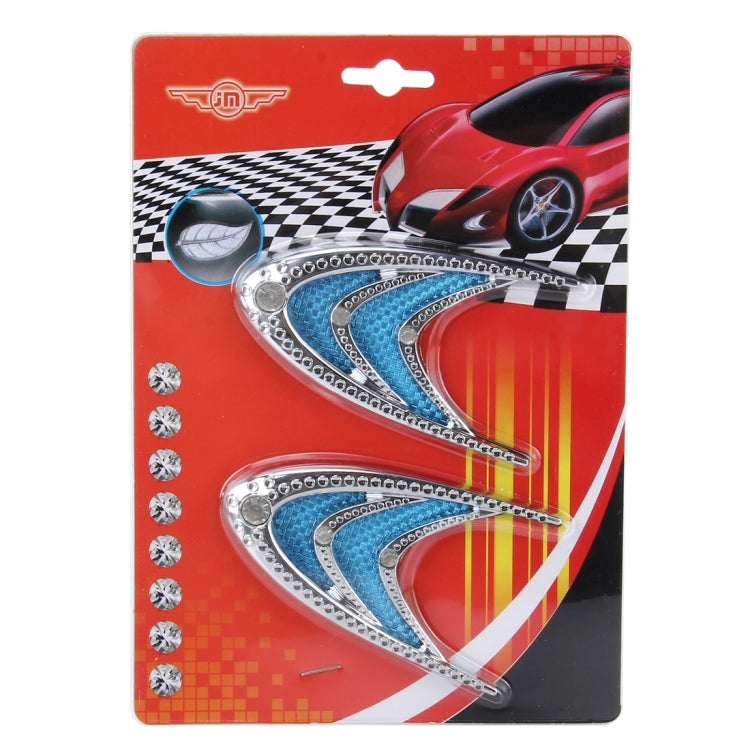 2 PCS Car Plastic Decorative Sticker, Size: 10.0 x 5.0cm(Silver + Blue)-Reluova