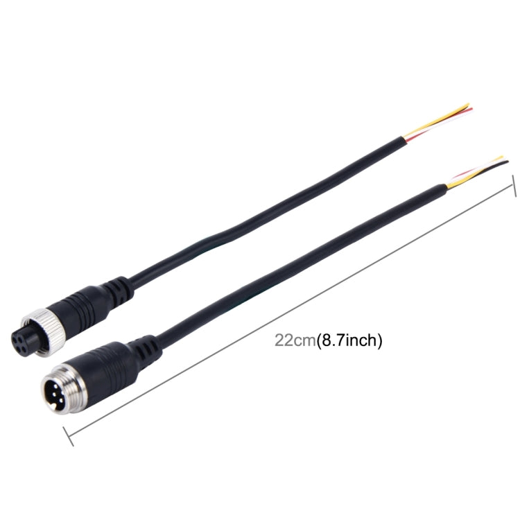 2 PCS M12 Car Auto Monitor Camera DVR Male and Female 4 Pin Video Power Extension Cable Cord, Length: 22cm