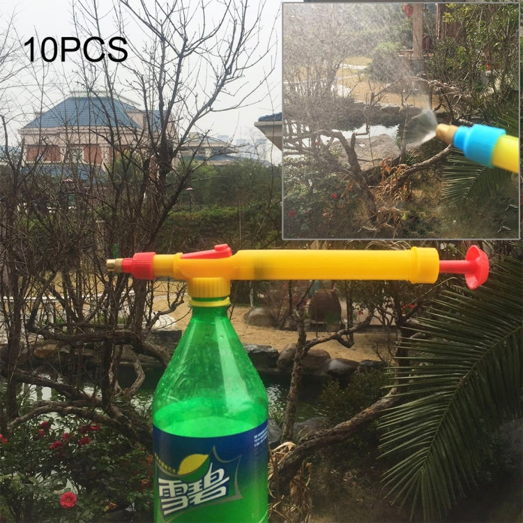 10pcs High Pressure Plastic Bottle Drink Beverage Trolley Gun Spray  Reciprocating Sprayer Coke Bottle Sprayer Manual Pressure Sprayer, Random Color Delivery