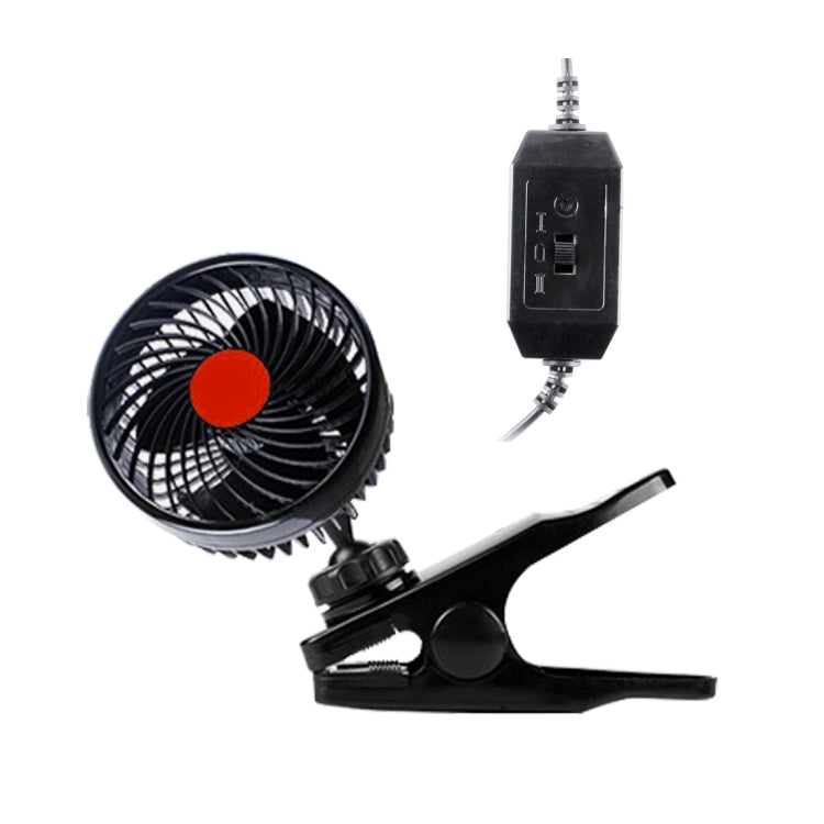 HUXIN HX-T602E 6.5W 4.5inch 360 Degree Adjustable Rotation Clip One Head Low Noise Mini Electric Car Fan with Roller Switch, DC24V ÎҵÄÉ̵ê