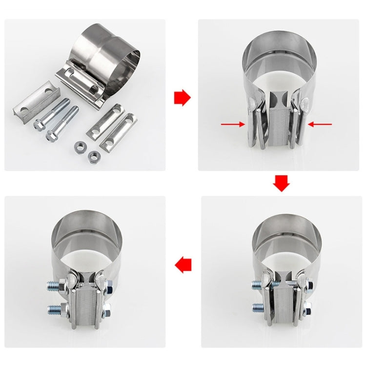 3 inch Car Turbo Exhaust Downpipe Stainless Steel Lap Joint Band Clamp-Reluova