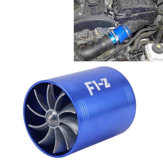 F1-Z Car Stainless Universal Supercharger Dual Double Turbine Air Intake Fuel Saver Turbo Turboing Charger Fan Set kit