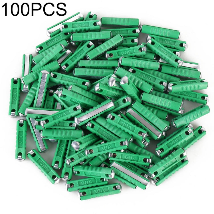 100 PCS Car Auto Fuse European Automotive Fuse (30A Green)