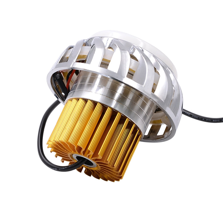 Motorcycle 30W DC 12V-85V LED Headlight Lens Built-in Whirlwind Double Aperture Angle Eyes + Devil Eye