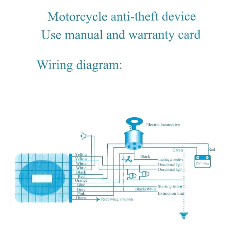 Motorcycle Smart Unidirectional Security Alarm System with Remote Control / Key