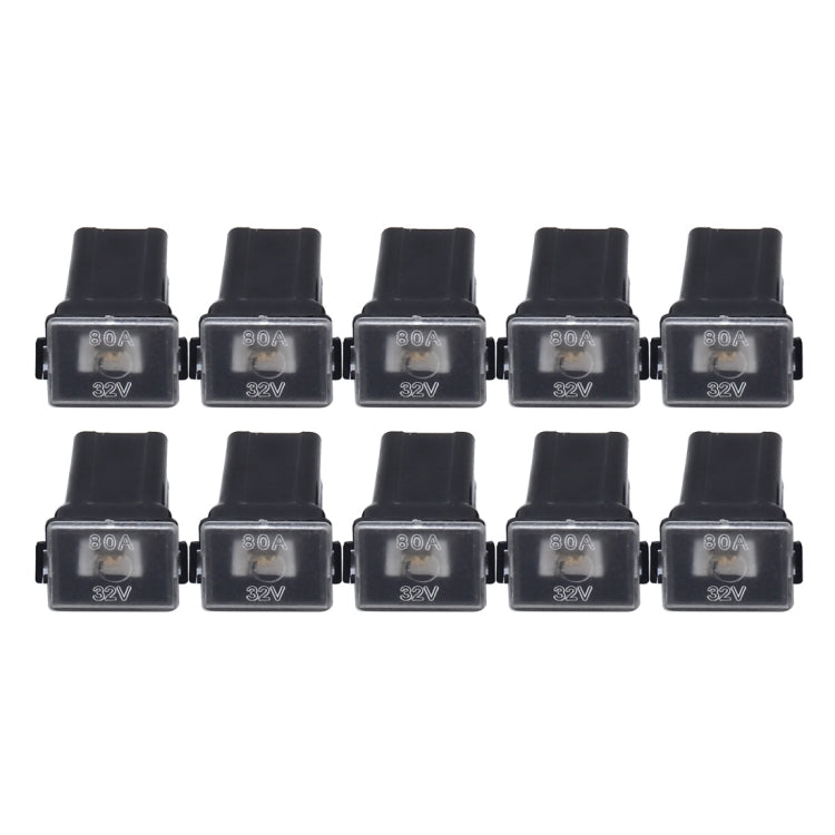 10 PCS Vehicle Car Plastic Shell Straight Female Terminal Push in Blade Cartridge PAL Fuse 80Amp 32V-Reluova