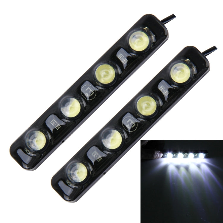 2 PCS 4W 120 LM 6000K DRL Daytime Running Light with 4 SMD-5050 Lamps, DC 12V-Reluova