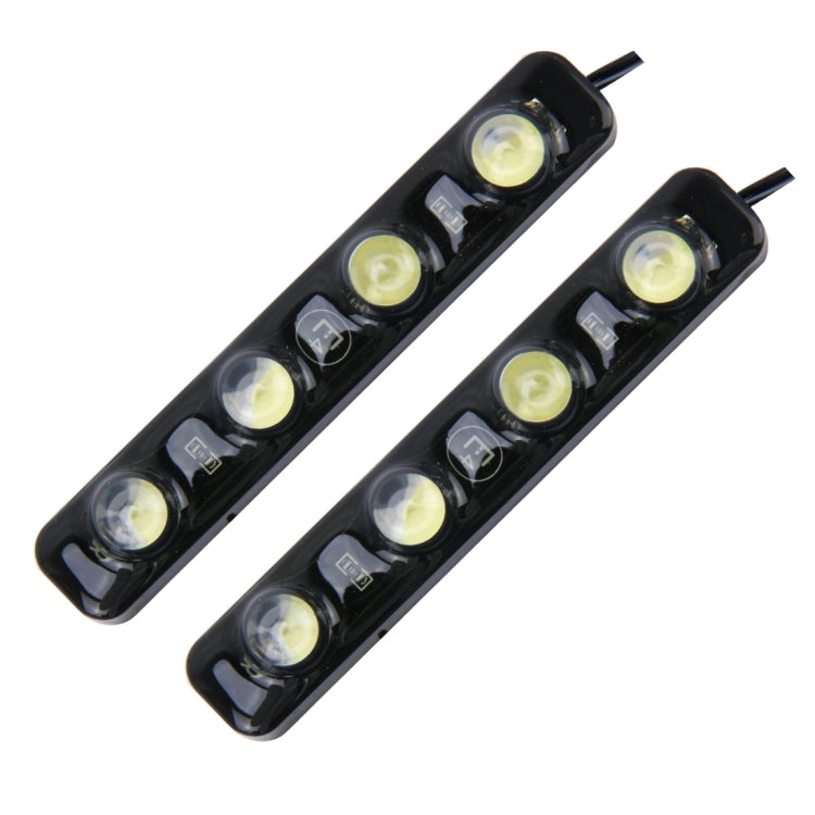 2 PCS 4W 120 LM 6000K DRL Daytime Running Light with 4 SMD-5050 Lamps, DC 12V-Reluova