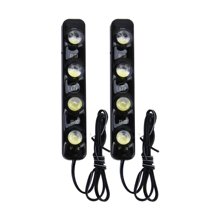 2 PCS 4W 120 LM 6000K DRL Daytime Running Light with 4 SMD-5050 Lamps, DC 12V-Reluova